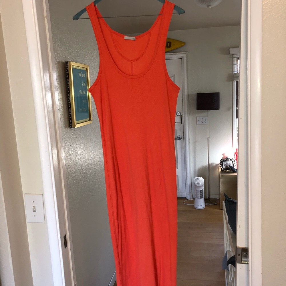 NWOT Skin brand tank Dress (coral orange) size M - Picture 3 of 5